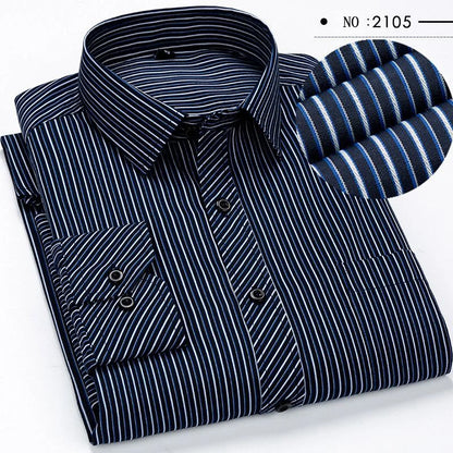 Oversized Mens Social Dress Shirt Long Sleeved Plus Large Size 9XL 8XL 7XL Classic Plaid Striped Casual Business RIYBEOE