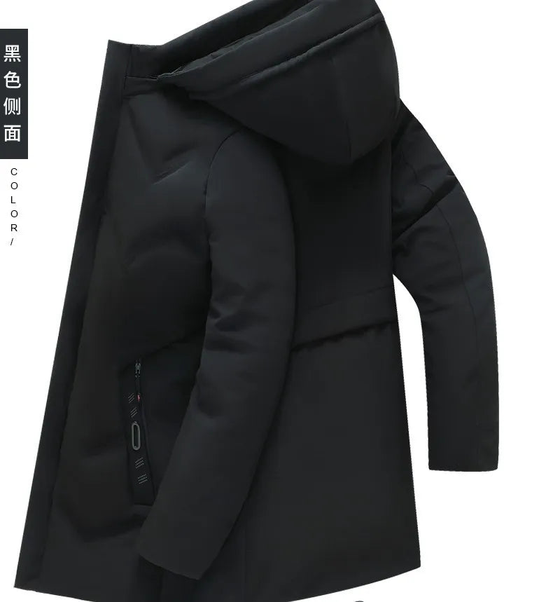 Top Grade Designer New Brand Men Parka Jacket Thick Casual Fashion Windbreaker Hooded Quilted Bubble Coats Long Mens Clothes