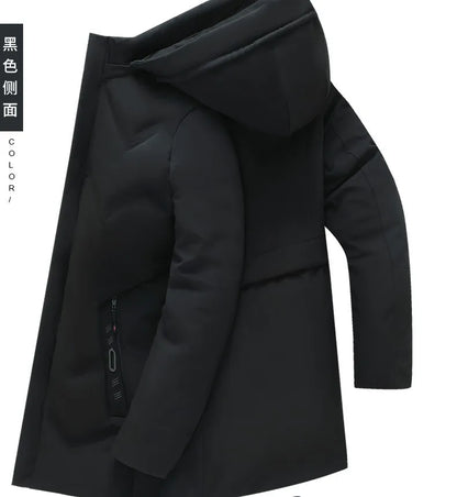 Top Grade Designer New Brand Men Parka Jacket Thick Casual Fashion Windbreaker Hooded Quilted Bubble Coats Long Mens Clothes
