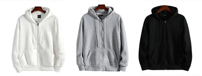 Moletom Masculino com Zíper e Capuz Outono Inverno Nova Blusa de Manga Longa Moda Casual Roupa Masculina Esportiva de Corte Larga