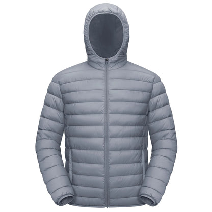 Jaqueta Masculina de Inverno Acolchoada TACVASEN Leve Impermeável com Capuz Casaco Térmico para Trabalho ao Ar Livre