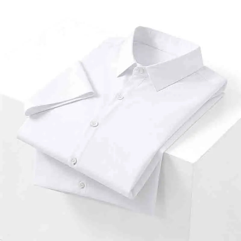 Men's Solid Black Short Sleeve Dress Shirt Classic Regular Fit Business Shirt