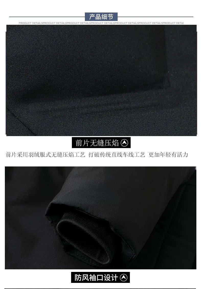 Top Grade Designer New Brand Men Parka Jacket Thick Casual Fashion Windbreaker Hooded Quilted Bubble Coats Long Mens Clothes