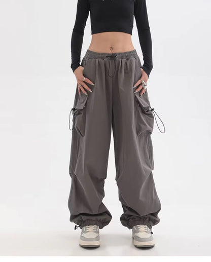 Cargo Pants Women Baggy Trousers 2023 Fall Streetwear Oversized Pants Vintage Casual Elastic Waist Loose Sweatpants Women