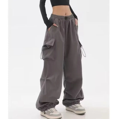 Cargo Pants Women Baggy Trousers 2023 Fall Streetwear Oversized Pants Vintage Casual Elastic Waist Loose Sweatpants Women