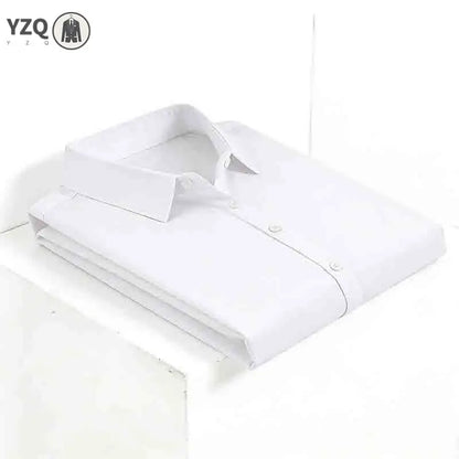 Men's Solid Black Short Sleeve Dress Shirt Classic Regular Fit Business Shirt