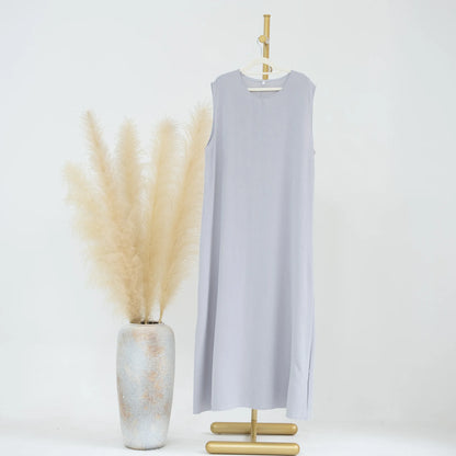 Vestido Muçulmano Abaya Sem Mangas, Vestido Interno Feminino, Cor Sólida, Roupa de Baixo, Vestido Longo, Kaftan Simples de Ramadã, Vestidos Árabes