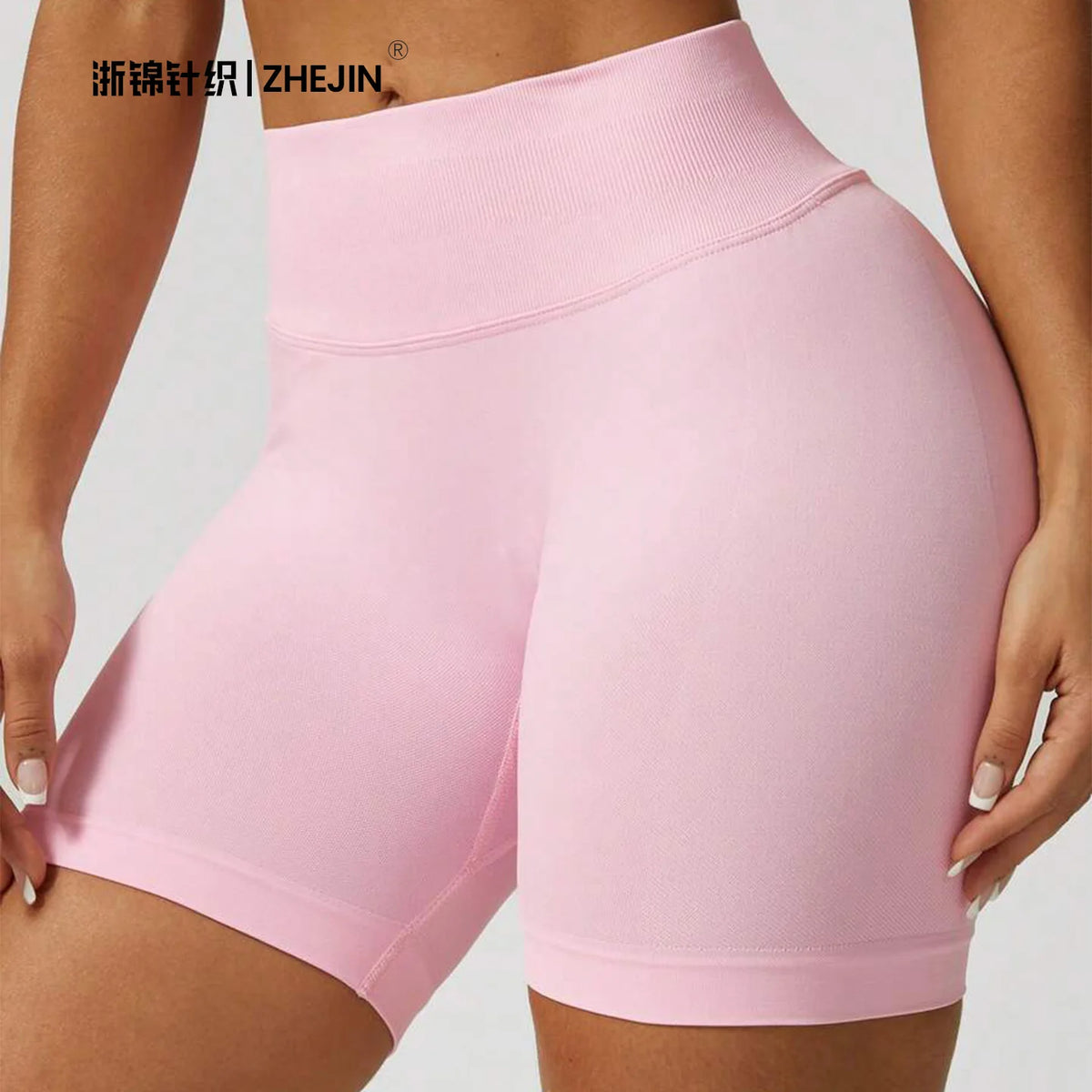 ZHEJIN Shorts de Yoga Feminino Sem Costura Cintura Alta para Academia, Shorts Biker com Empina Bumbum Scrunch, Controle de Barriga e Fitness