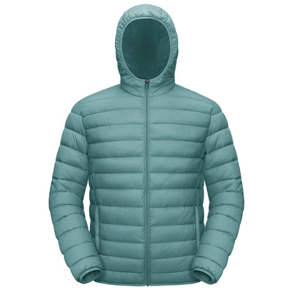 Jaqueta Masculina de Inverno Acolchoada TACVASEN Leve Impermeável com Capuz Casaco Térmico para Trabalho ao Ar Livre