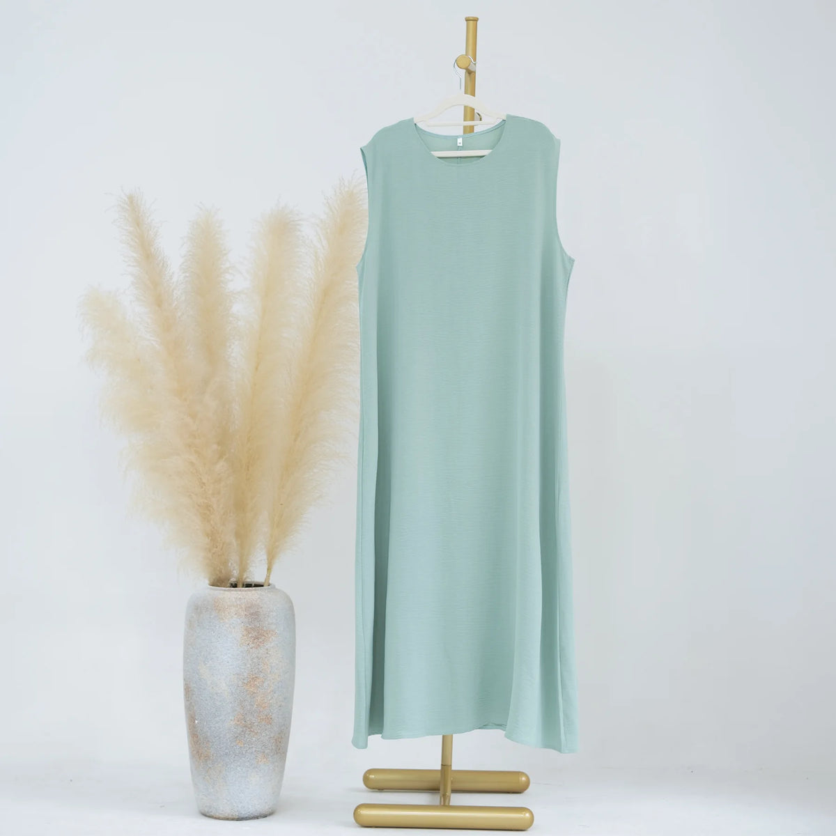 Vestido Muçulmano Abaya Sem Mangas, Vestido Interno Feminino, Cor Sólida, Roupa de Baixo, Vestido Longo, Kaftan Simples de Ramadã, Vestidos Árabes