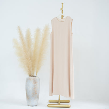 Vestido Muçulmano Abaya Sem Mangas, Vestido Interno Feminino, Cor Sólida, Roupa de Baixo, Vestido Longo, Kaftan Simples de Ramadã, Vestidos Árabes