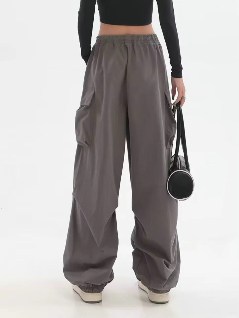 Cargo Pants Women Baggy Trousers 2023 Fall Streetwear Oversized Pants Vintage Casual Elastic Waist Loose Sweatpants Women