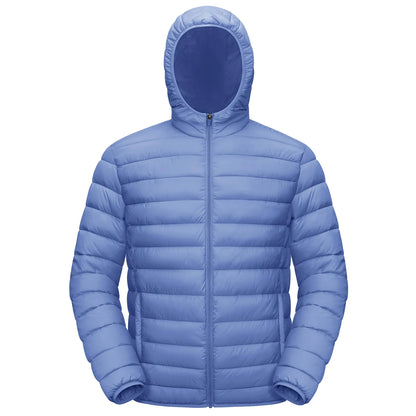 Jaqueta Masculina de Inverno Acolchoada TACVASEN Leve Impermeável com Capuz Casaco Térmico para Trabalho ao Ar Livre