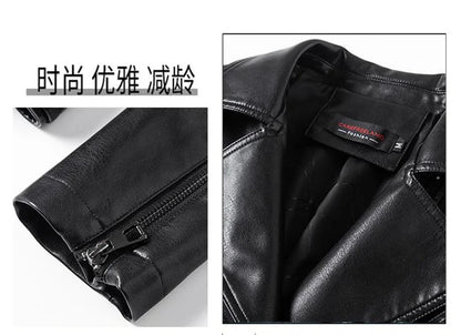 Jaqueta de couro legítimo feminina estilo streetwear, segunda camada em pele de carneiro, casaco curto, outono inverno, verde, motoqueira, agasalho casual