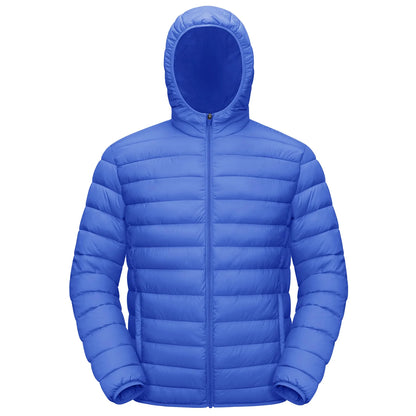 Jaqueta Masculina de Inverno Acolchoada TACVASEN Leve Impermeável com Capuz Casaco Térmico para Trabalho ao Ar Livre