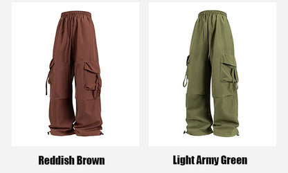 Women Cargo Pants Fashion Loose Comfortable Breathable Lightweight Multiple Pockets Cargo Long Pants Fitness Running Casual Pan