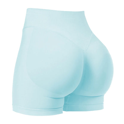 ZHEJIN Shorts de Yoga Feminino Sem Costura Cintura Alta para Academia, Shorts Biker com Empina Bumbum Scrunch, Controle de Barriga e Fitness