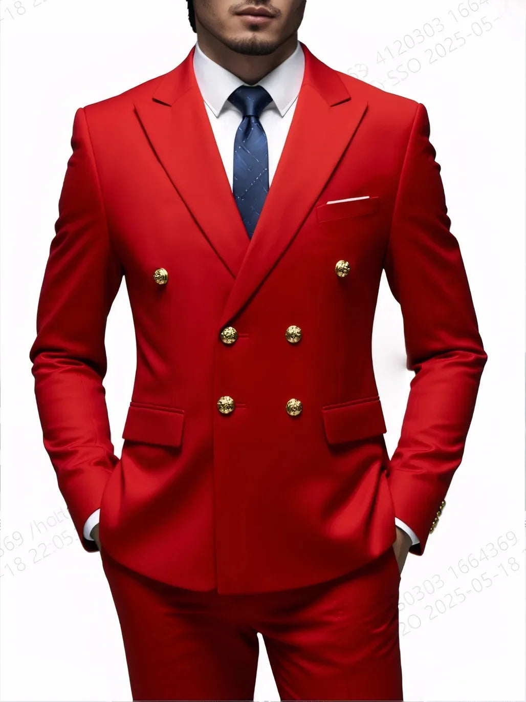Moda Novos Homens Lazer Boutique Negócios Banquete Cor Sólida Casamento Terno Slim Fit Abotoamento Duplo Blazers Calças