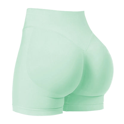 ZHEJIN Shorts de Yoga Feminino Sem Costura Cintura Alta para Academia, Shorts Biker com Empina Bumbum Scrunch, Controle de Barriga e Fitness