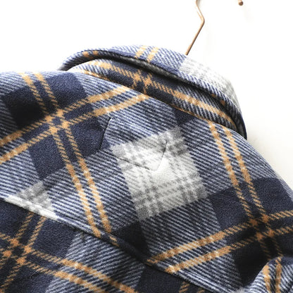 Autumn Winter Men's Fleece Linend Warm Shirt Jackets Thickened Long Sleeve Flannel Checked Shirts Vintage Casual Men Shirt Coats