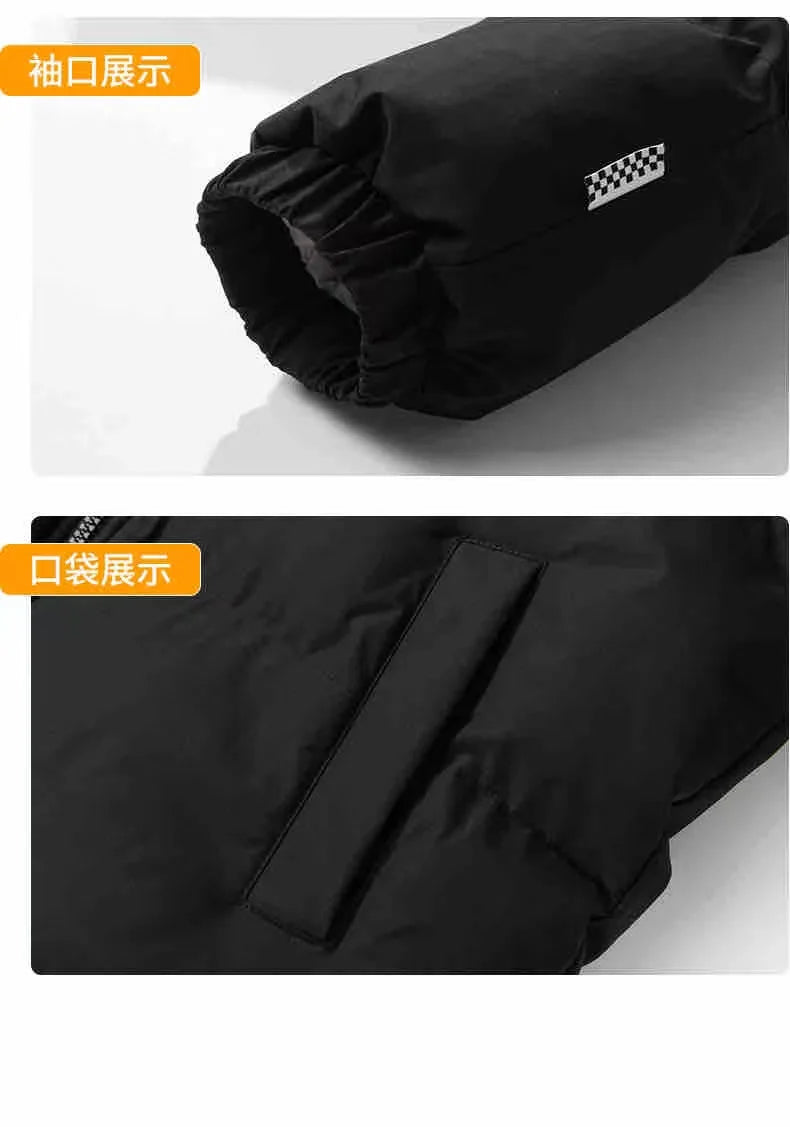 2024 Winter Men's Lamb Wool Fashion Cotton Coat Stand up Collar Plush Thickened Warm Bread Coat Casual Loose Couple Cotton Coat