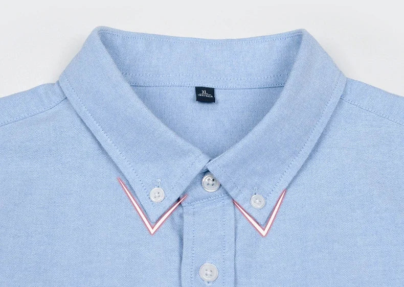Men's Slim-Fit Oxford Cotton Shirt: Long Sleeves, Casual Breathable Fabric, Exquisite Craftsmanship, Brand with OEM Processing