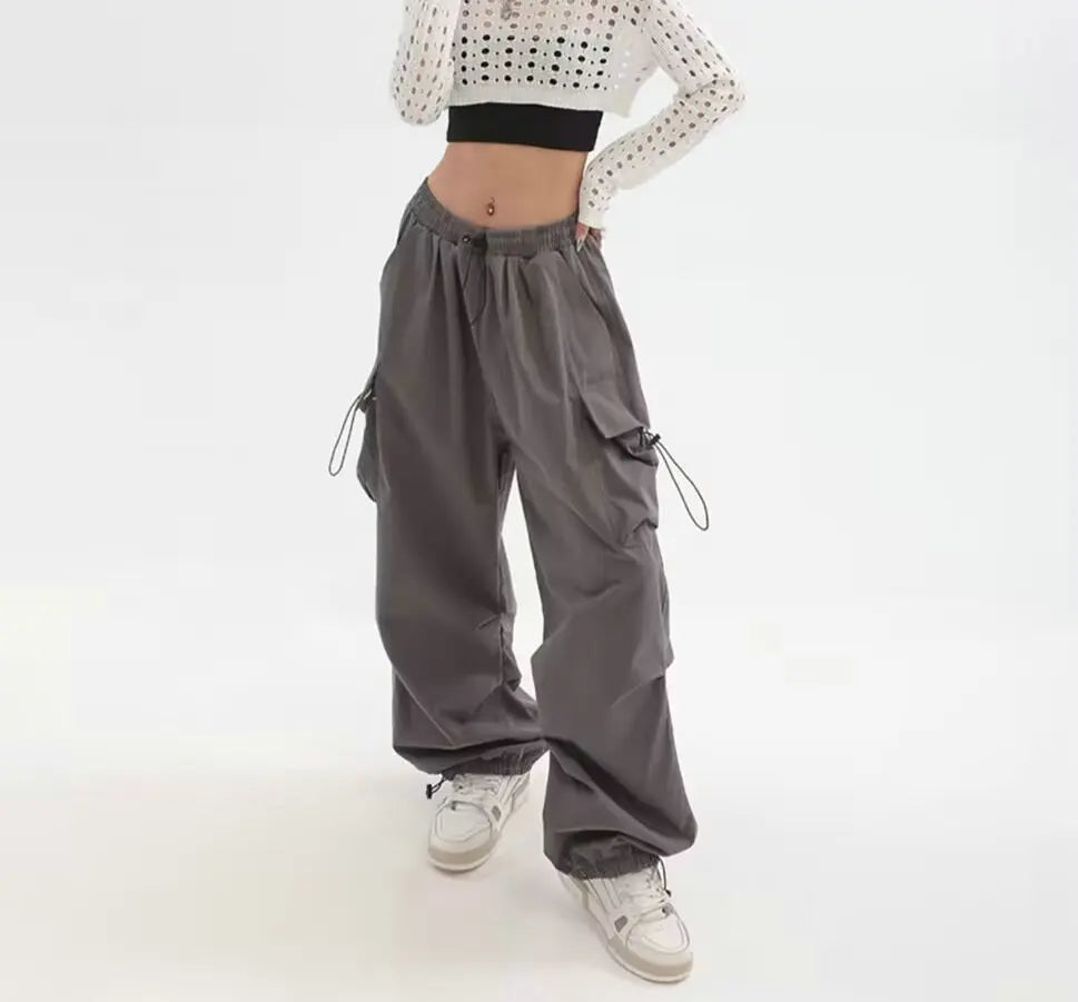 Cargo Pants Women Baggy Trousers 2023 Fall Streetwear Oversized Pants Vintage Casual Elastic Waist Loose Sweatpants Women