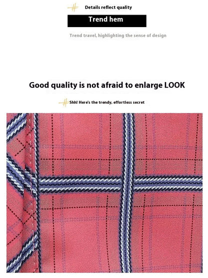 2024Spring and Autumn New College Style Women's Long sleeved Bottom Top Cardigan Long sleeved Fashion Plaid Shirt