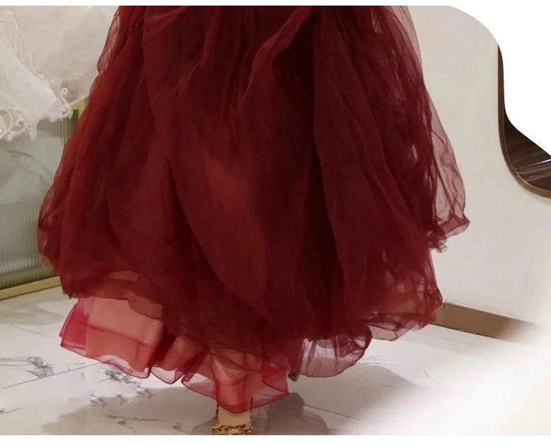 Evening Gowns for Women Elegant Party Prom Gown Graduation Womens Occasion Slender Waist Quinceanera Pengpeng Wedding Dresses