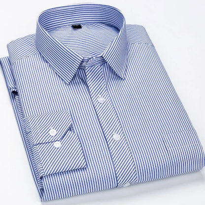 Oversized Mens Social Dress Shirt Long Sleeved Plus Large Size 9XL 8XL 7XL Classic Plaid Striped Casual Business RIYBEOE