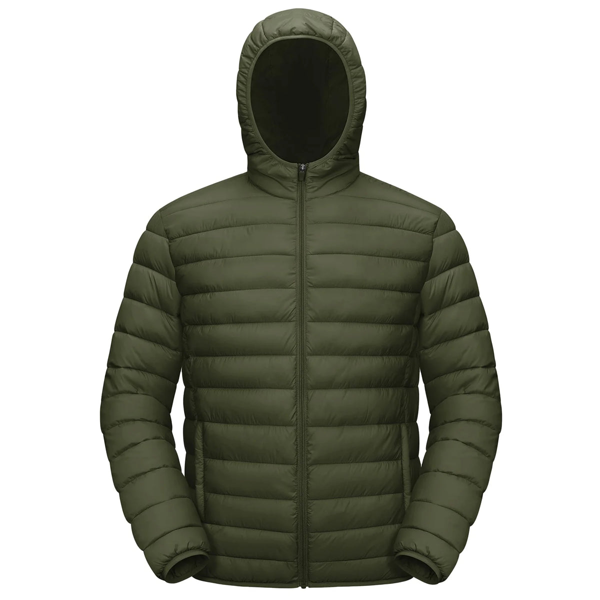 Jaqueta Masculina de Inverno Acolchoada TACVASEN Leve Impermeável com Capuz Casaco Térmico para Trabalho ao Ar Livre