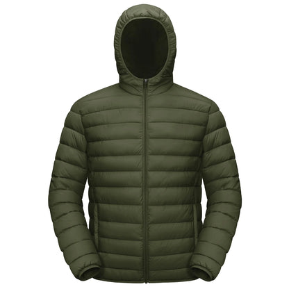Jaqueta Masculina de Inverno Acolchoada TACVASEN Leve Impermeável com Capuz Casaco Térmico para Trabalho ao Ar Livre