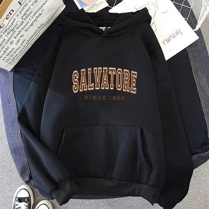 Autumn Winter Casual Women Hoodies Salvatore Since 1864 Men Printed Hooded Sweatshirt Vampire Diaries Jumper Vintage Pulloverst
