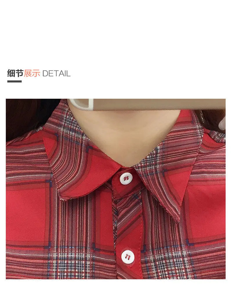 2024Spring and Autumn New College Style Women's Long sleeved Bottom Top Cardigan Long sleeved Fashion Plaid Shirt