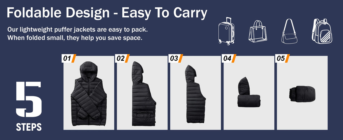 Jaqueta Masculina de Inverno Acolchoada TACVASEN Leve Impermeável com Capuz Casaco Térmico para Trabalho ao Ar Livre